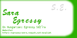 sara egressy business card